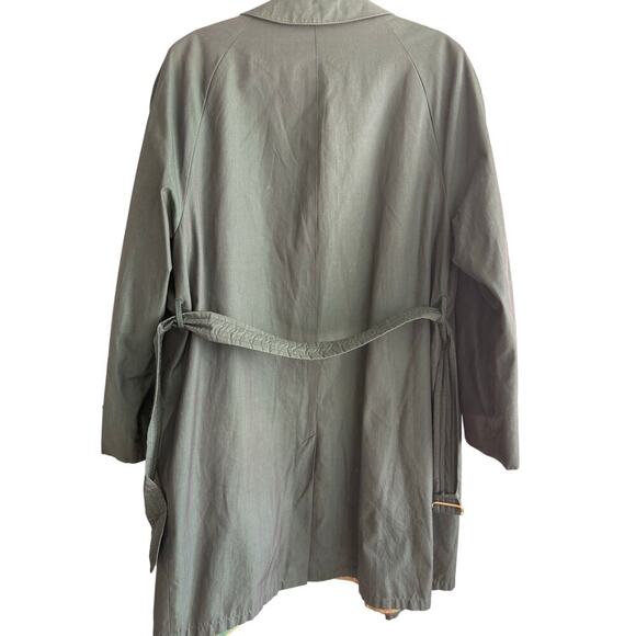 Vintage Valmeline Green Belted Trench Coat Unique Statement Retro size XL - Picture 5 of 7